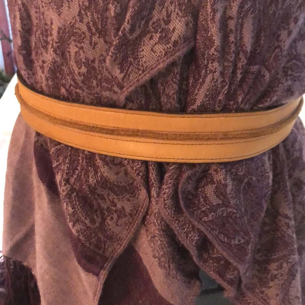 Vintage BRAXTON Brown Leather Belt Sz 30-33”/1.5” w/ solid brass buckle 36.25” L